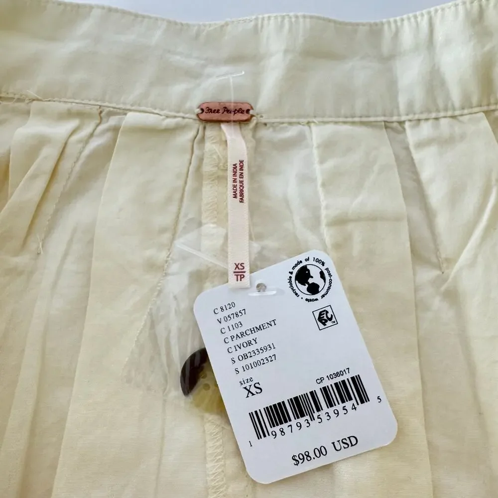 Free People Katie Maxi Cotton Skirt Ivory Parchment XS NWT